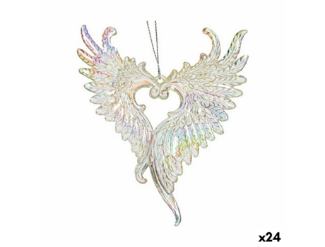 Conjunto de Adornos de Navidad KRIST Adorno Navideño Alas Ángel Plástico Beige - 24un (2.5x12X13cm)