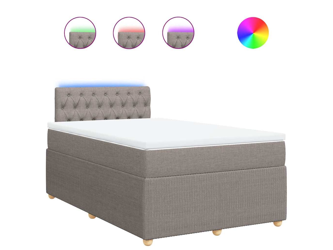 Maison Exclusive - Cama Box Spring Con Colchón Tela Gris Taupe 120x190 Cm