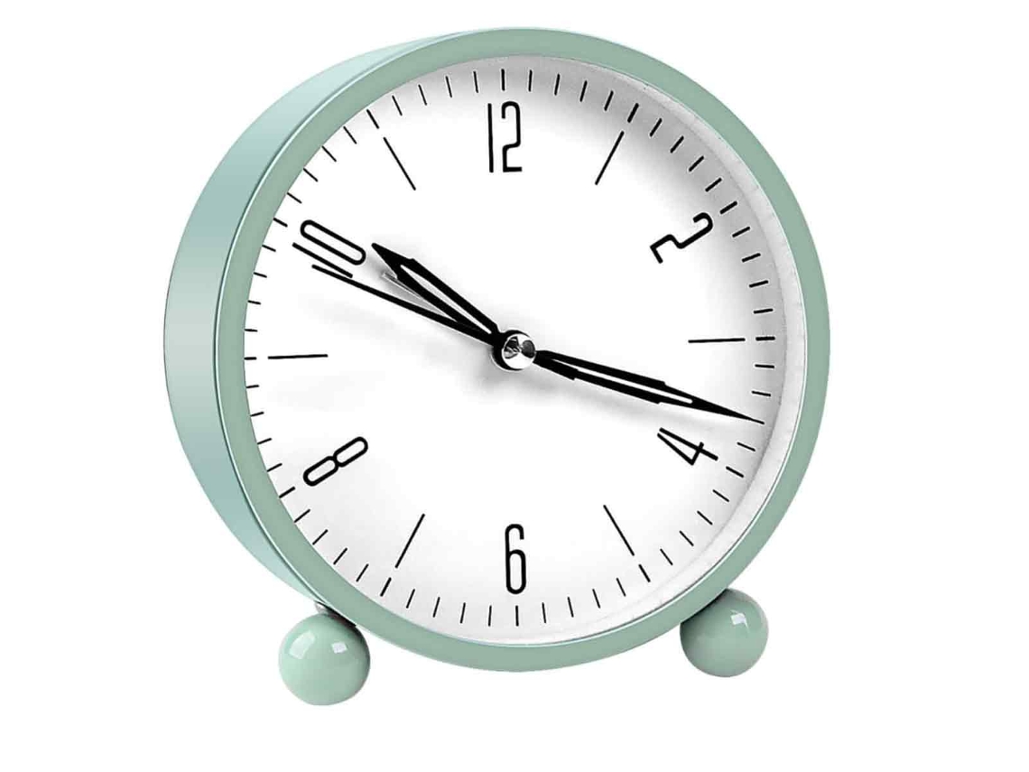 Reloj despertador con luz nocturna, analógico, súper silencioso, sin tictac, funciona con pilas, diseño redondo para dormitorio y sala de estar.