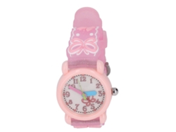Bjww-reloj Niño 3d Cartoon Cute Patrón Especial Números Claros Para Niñas 3-8 Años Rosa