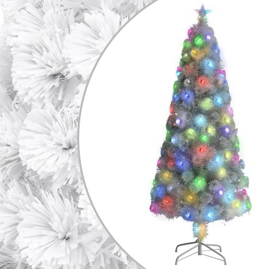 Árbol de Navidad VIDAXL con Luces LED (Blanco - 80x180 cm)