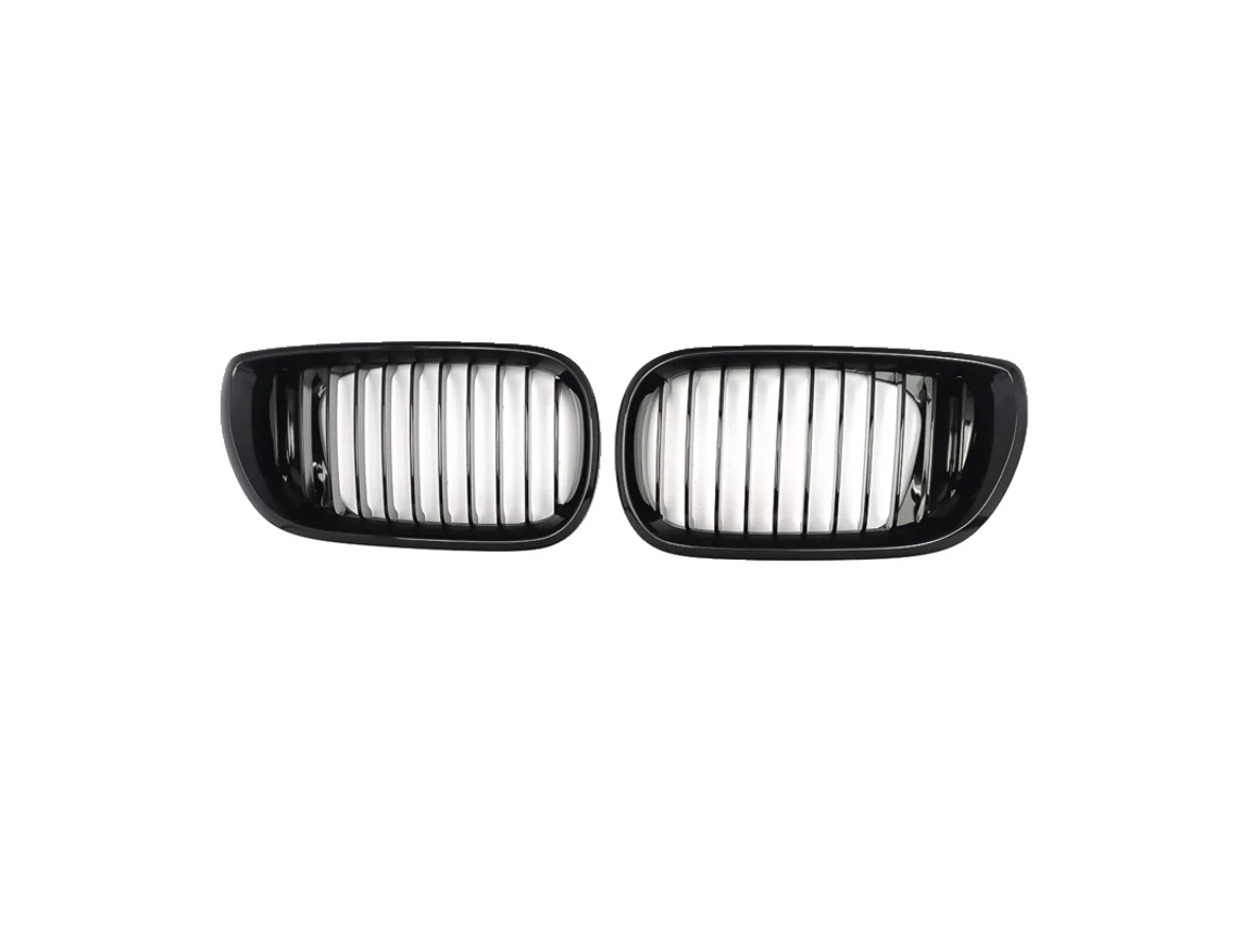Parrilla delantera, plástico ABS resistente, compatible con vehículos de lujo serie E46, negro brillante OEM