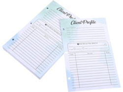 50 Tarjetas Perforadas Para Perfil De Cliente, 21,6 X 14 Cm, Color Verde, Compatibles Con Carpetas De 3 Agujeros.