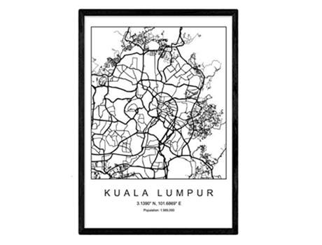 Lámina NACNIC Mapa Kuala lumpur (A3)