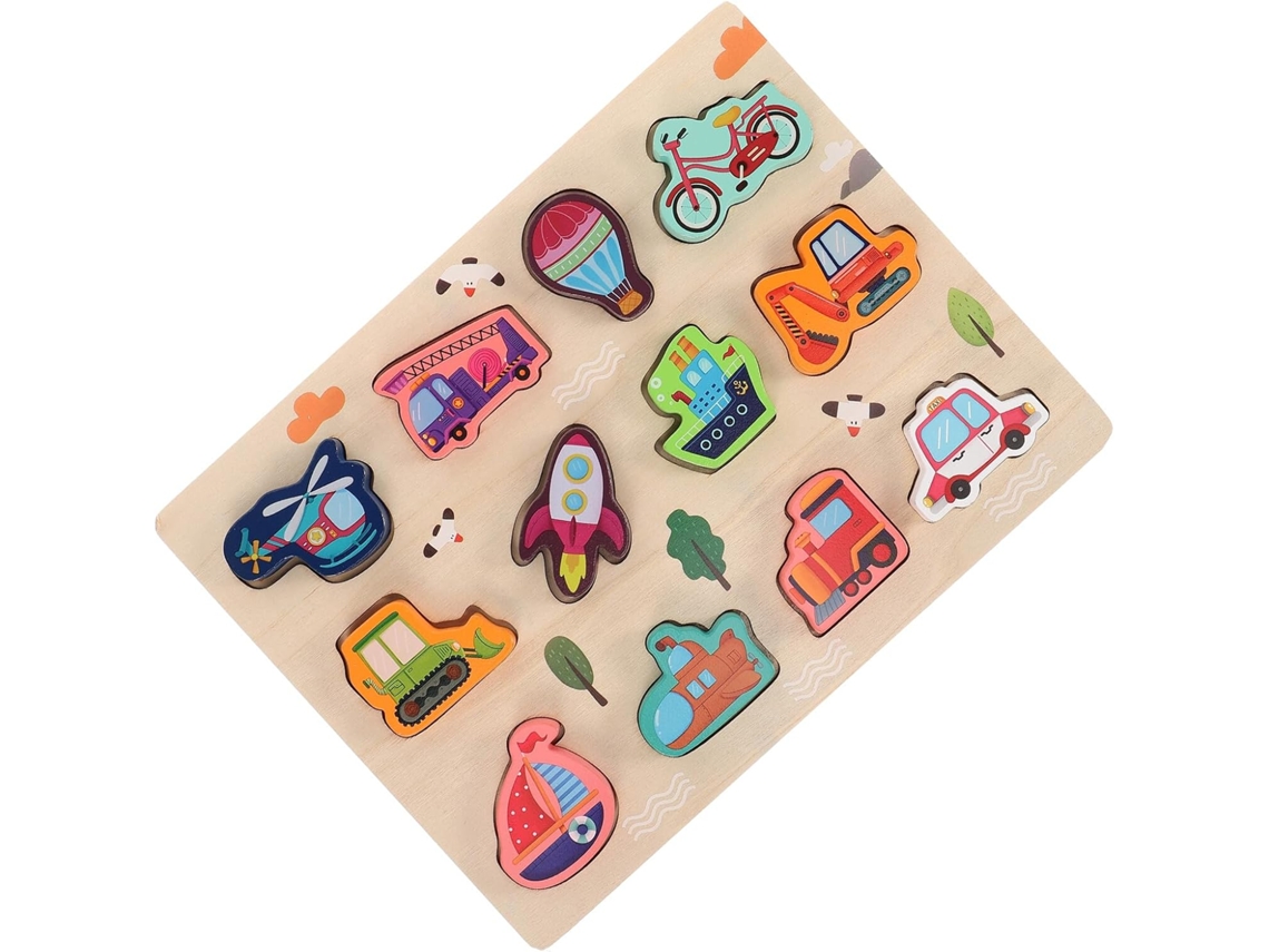 Juguete educativo Montessori de madera para niños y niñas - Rompecabezas de formas y colores - Aprendizaje temprano para niños - CHABERLU