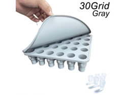 Bandeja Cilíndrica De Silicona Para Cubitos De Hielo Con Tapa, Compatible Con Vasos Stanley, Color Gris, Capacidad Para 30 Cubitos.