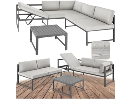 Conjunto de muebles Faro con mesa y respaldo regulable TECTAKE