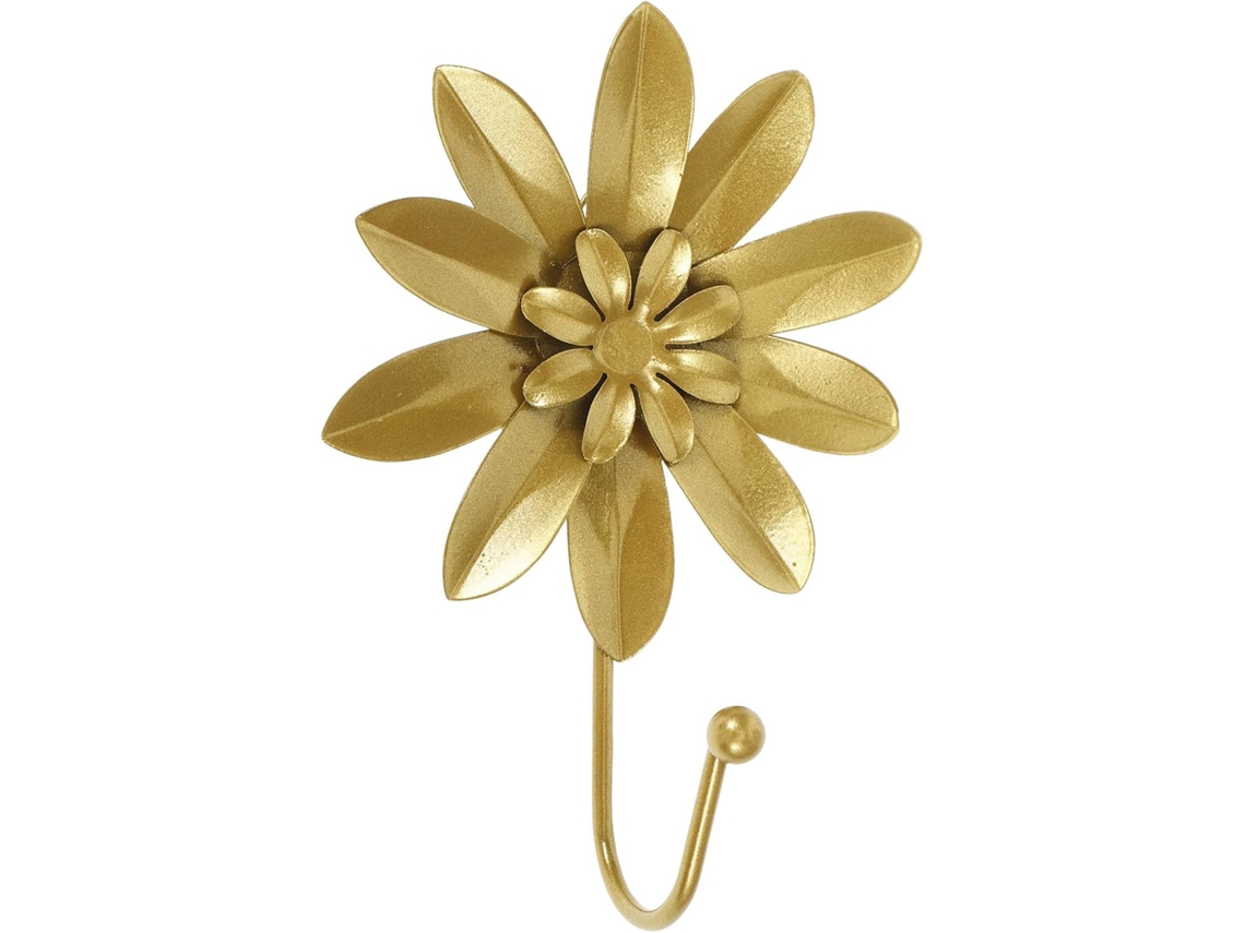 Gancho Pared Metal Dorado Colgar Diseño Floral Organizador Compacto Pasillo Dormitorio Ropa