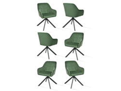 Sillas De Comedor Goeurvant 1437(pack De 6, Verde Bosque, Terciopelo)