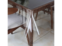 2026 - Protector de mantel de vinilo transparente resistente al agua y al aceite para mesas cuadradas de plástico. Nuevo modelo 2025.