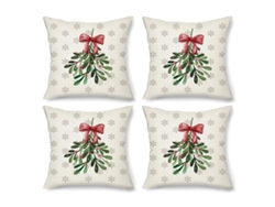 4 Fundas de Cojines Navideños Copo de Nieve Árbol de Navidad Decoración Navideña (Almohada no incluida) TRUYUETY