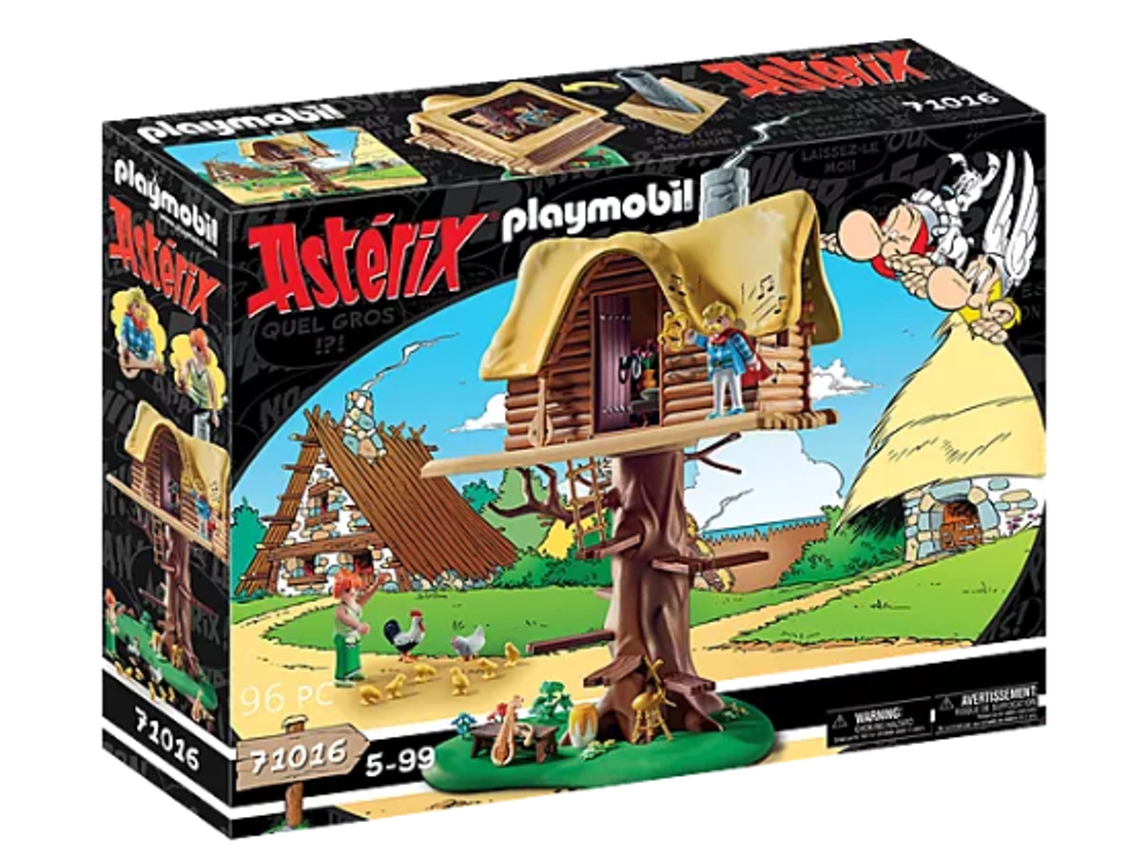 PLAYMOBIL Astérix: Cacofonix con casa en el árbol (4 años - 96 Piezas)