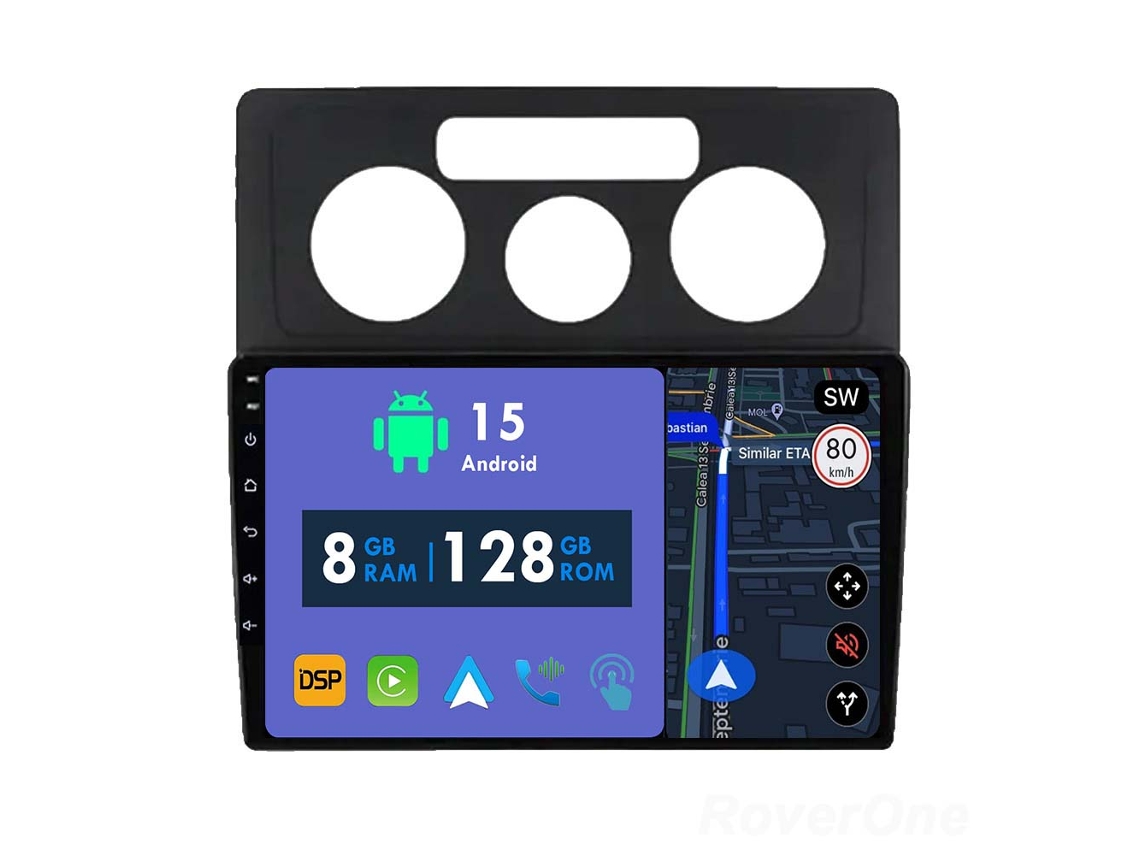 Coche Radio Android Auto Autoradio 8GB RAM 128G ROM CarPlay Navegación GPS Pantalla Táctil RoverOne para Volkswagen Caddy 2K 3 2004 - 2010