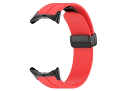Pulsera De Silicona Roja Con Cierre Magnético Para Google Pixel Watch 2