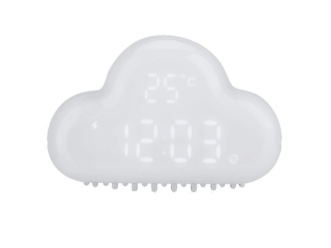 Reloj despertador con nube blanca, pantalla Digital, imán fuerte, visualización de tiempo, LED, fecha, temperatura, repetición de alarma, YEMAESRE