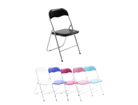 Silla Plegable Metálica Acolchada En Asiento Y Respaldo 44 X 45 X 80 Cm Gris / Azul JARDIN202
