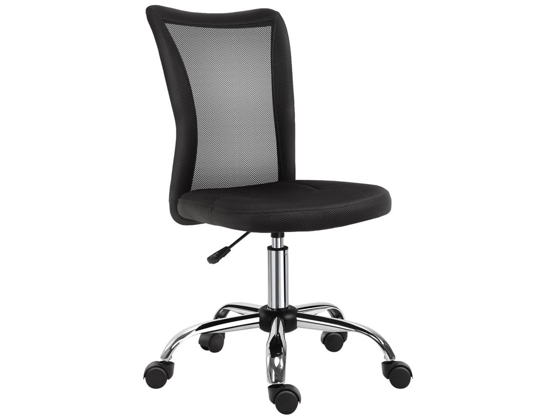VPMKP - Silla ergonómica Vinsetto con altura ajustable, base cromada, giro 360°, malla negra