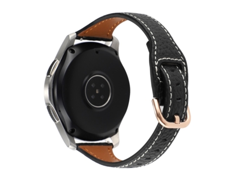 Correa de piel auténtica textura litchi 20mm para Samsung Galaxy Watch 5 Pro 45mm/Watch4 Classic 42mm/46mm - negro