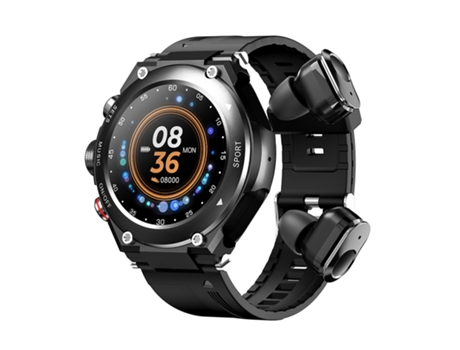 Smartwatch CHRONUS con Auriculares Bluetooth Pantalla táctil de 1,28 '' Rastreador de Fitness (Negro)