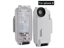 Caja Estanca De Buceo Resistente A La Agua 40m/130ft Para Iphone 6/7 Plus Blanca Con Botón