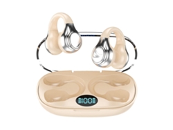 YEMAESRE Auriculares abiertos Bluetooth incorporados de conducción ósea Beige