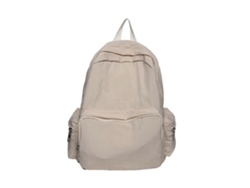 Mochila de viaje 2023 con doble asa, bolso de hombro impermeable, mochila escolar ligera para estudiantes, modelo libro, color beige.