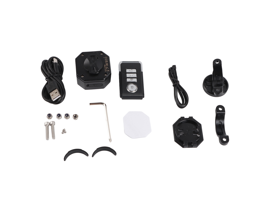 Sistema De Alarma Para Bicicleta Con Control Remoto Usb-c, Vibrador Antirrobo, Motocicleta/scooter, Resistente Al Agua Ip65, 110 Db.