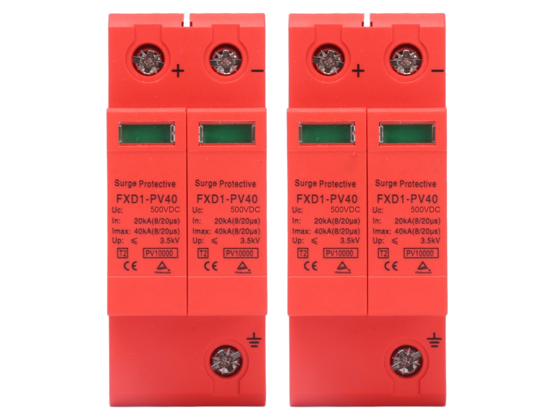 2 Dispositivos De Protección Spd Fxd1-pv40 40ka Para Riel De Cc Fotovoltaico 2p