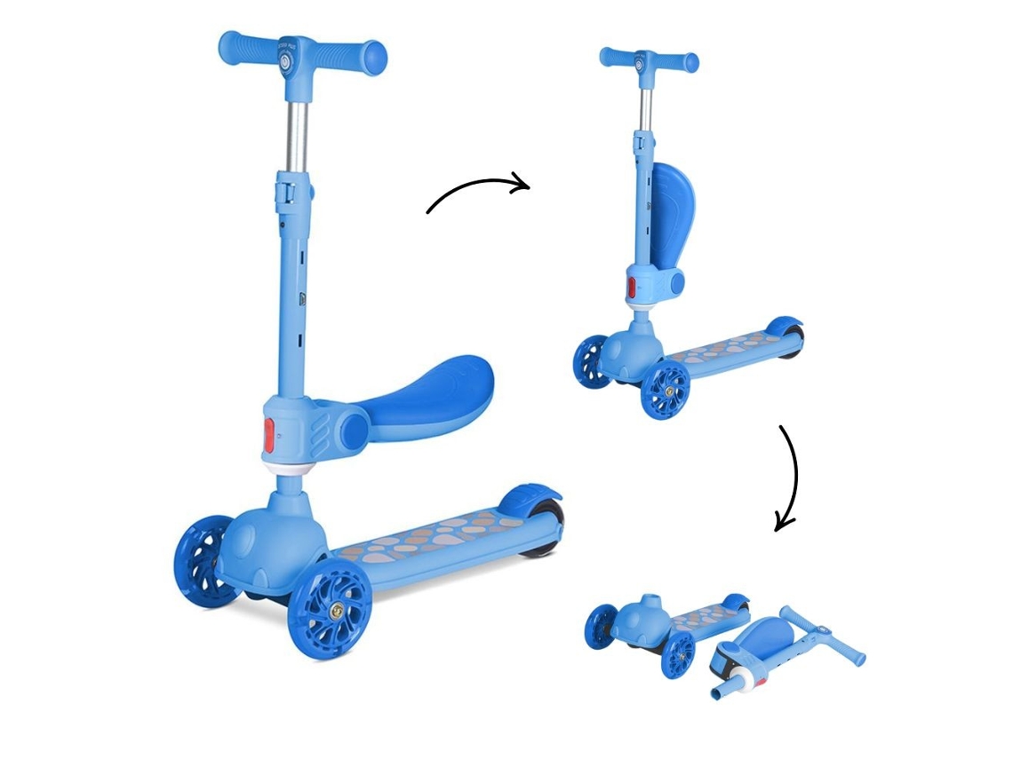 Patinete infantil azul Lorelli Jetster Plus con asiento plegable