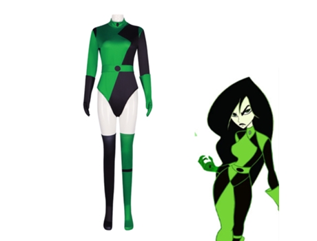 Disfraz de niña picante Shego cosplay traje de baño ajustado 2XL