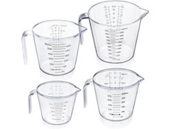 Juego de 4 vasos para leche, vasos de PS transparentes, Tommy01