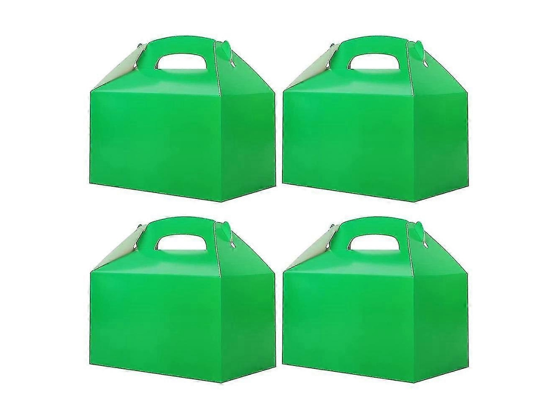 50 cajas blancas para regalos de fiesta, cajas de dulces con asas, bolsas de papel para galletas, modelo Gable B Hengjian