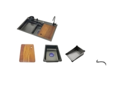 Fregadero de cocina de acero inoxidable, grande, de un solo seno, fácil de montar, 75 x 46 cm, OEM