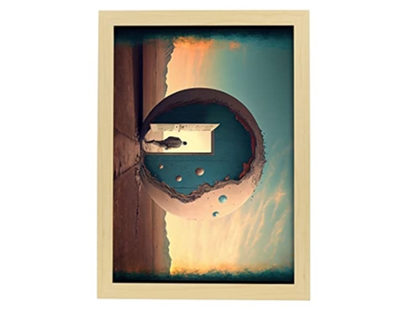 NACNIC Poster Puerta Galáctica En Estilo Surrealismo Cinematográfico Ilustraciones Y Grabados De Historieta Abstracta Y Artística A3 Marcos Madera