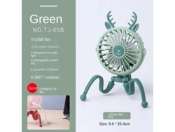 Ventilador para cochecito con forma de pulpo y clip para trípode, verde F BRILVIBERA