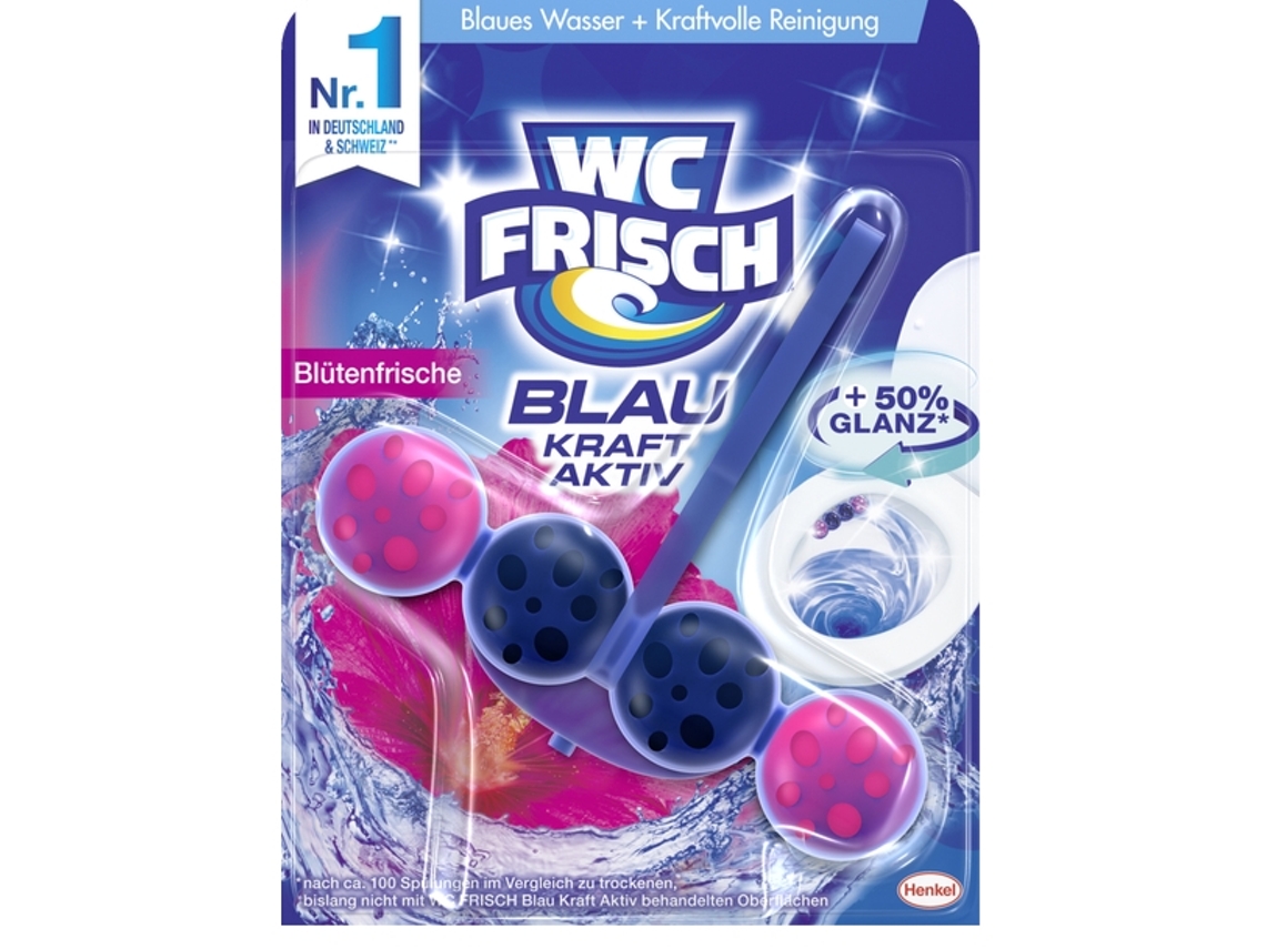 Ambientador de baño con aroma a Frisch Blütenfrische, colgante para inodoro, 50 g, calidad alemana y aroma fresco.