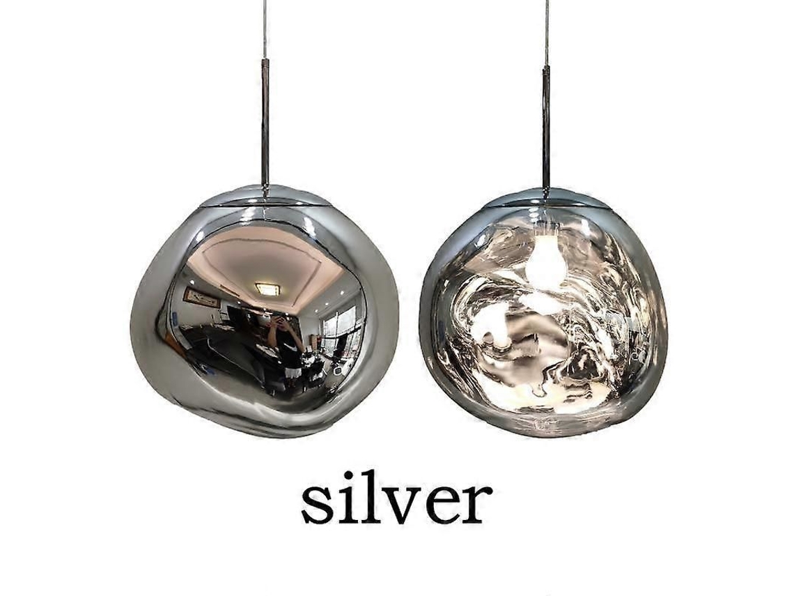 Lámpara Colgante Led Lava Para Sala De Estar, Dormitorio, Decoración, 20 Cm De Diámetro, Plateada, Moderna