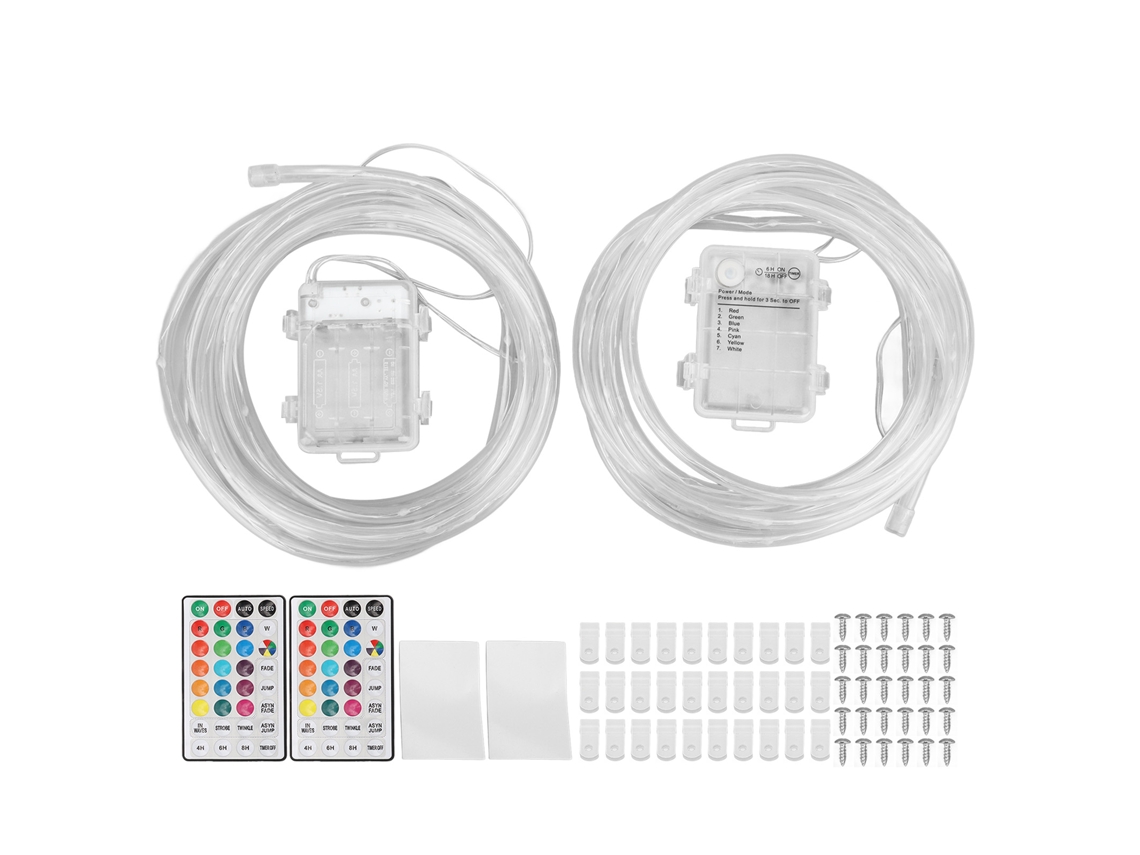 Luzes Led Para Cornhole Com Controle Remoto 16 Cores Aplicação Na Borda E Anel Do Tabuleiro 2 Peças