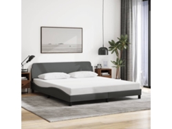 Cama Sin Colchón De Tela Gris Oscuro 160x200 Cm
