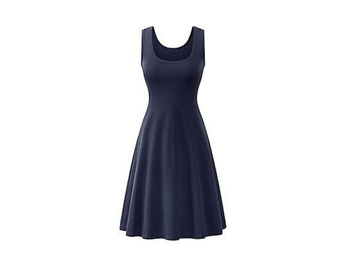 2026-vestido De Verano Mujer Sexy Sin Mangas Cuello Cuadrado Solido A-line Cintura Alta Casual Rojo Talla 18-35