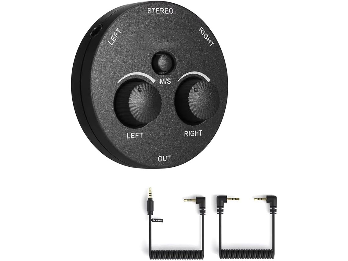 Adaptador Mezclador De Audio Para Micrófono, Compatible Con Cámaras Dslr, Cámaras De Vídeo Sin Espejo Y Teléfonos Inteligentes.