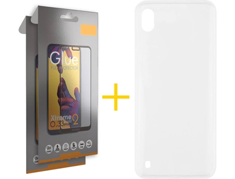 Carcasa + 2 Protectores de Vidrio Full Samsung Galaxy A10 SKYHE Silicona Liso Transparente