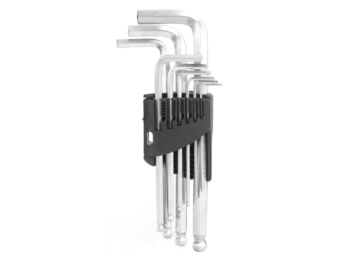 Juego de 9 llaves hexagonales en forma de L con punta redonda, 1,5 x 10 mm | Sin marca