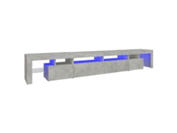 Mueble de TV con luces LED, Gris Cemento, 260x36,5x40 cm, MAISON EXCLUSIVE