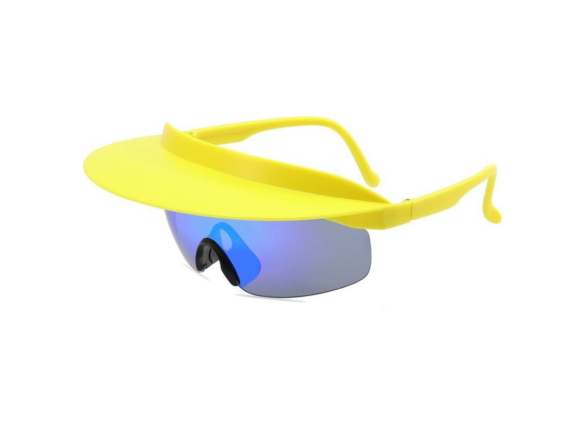 Gafas deportivas graduadas Csyy con visera (montura amarilla, lentes azules)