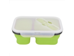 Caja Plegable De Silicona Apta Para Alimentos, 1 Litro, Color Verde, Antideslizante Para Guardar Alimentos.