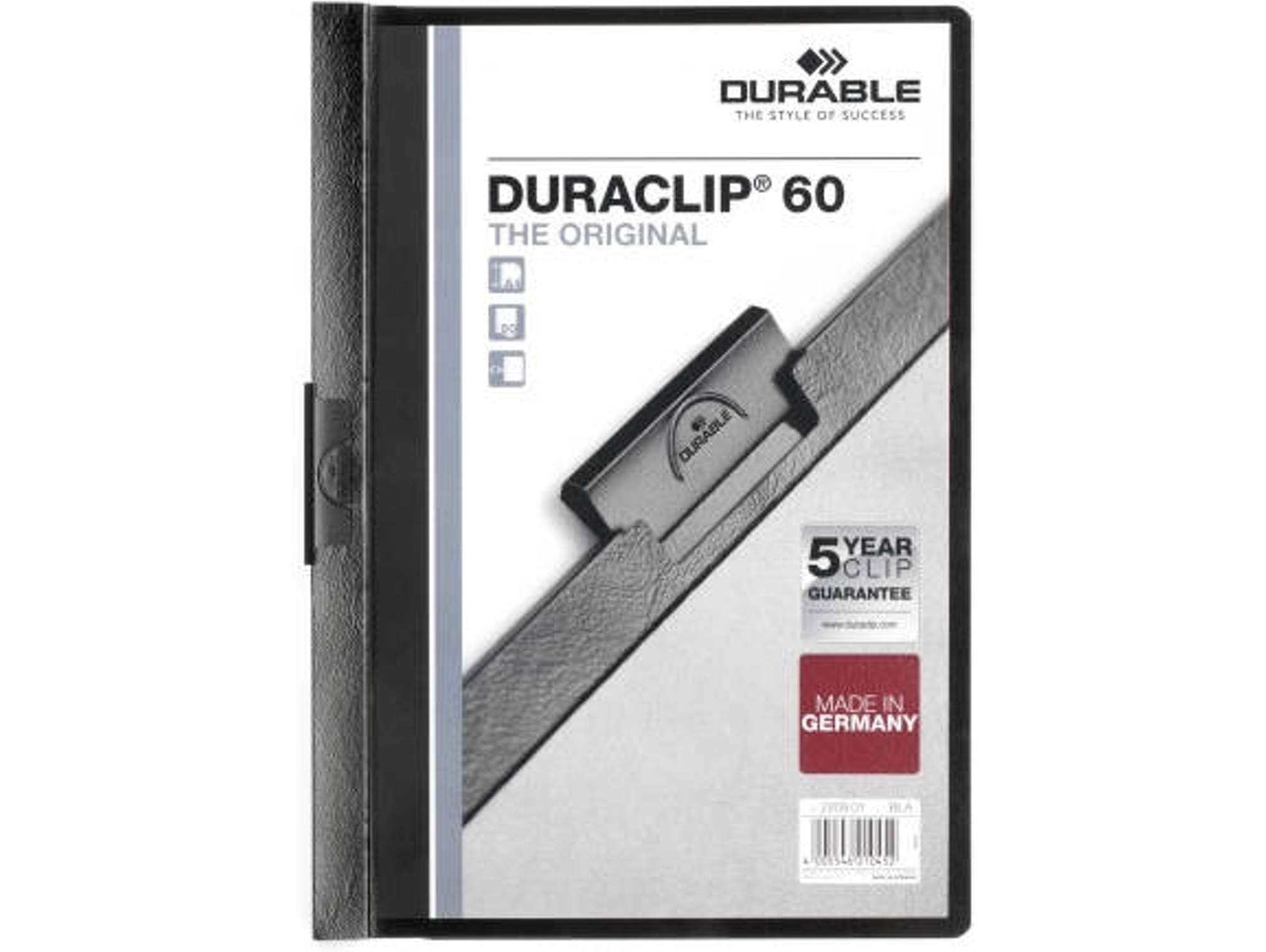 Carpeta DURABLE Duraclip 60 (Negro - PVC - A4)