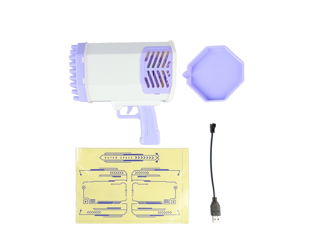 Máquina De Bolhas Automática Com Luz Rosa 69 Buracos Portátil Brinquedo Infantil