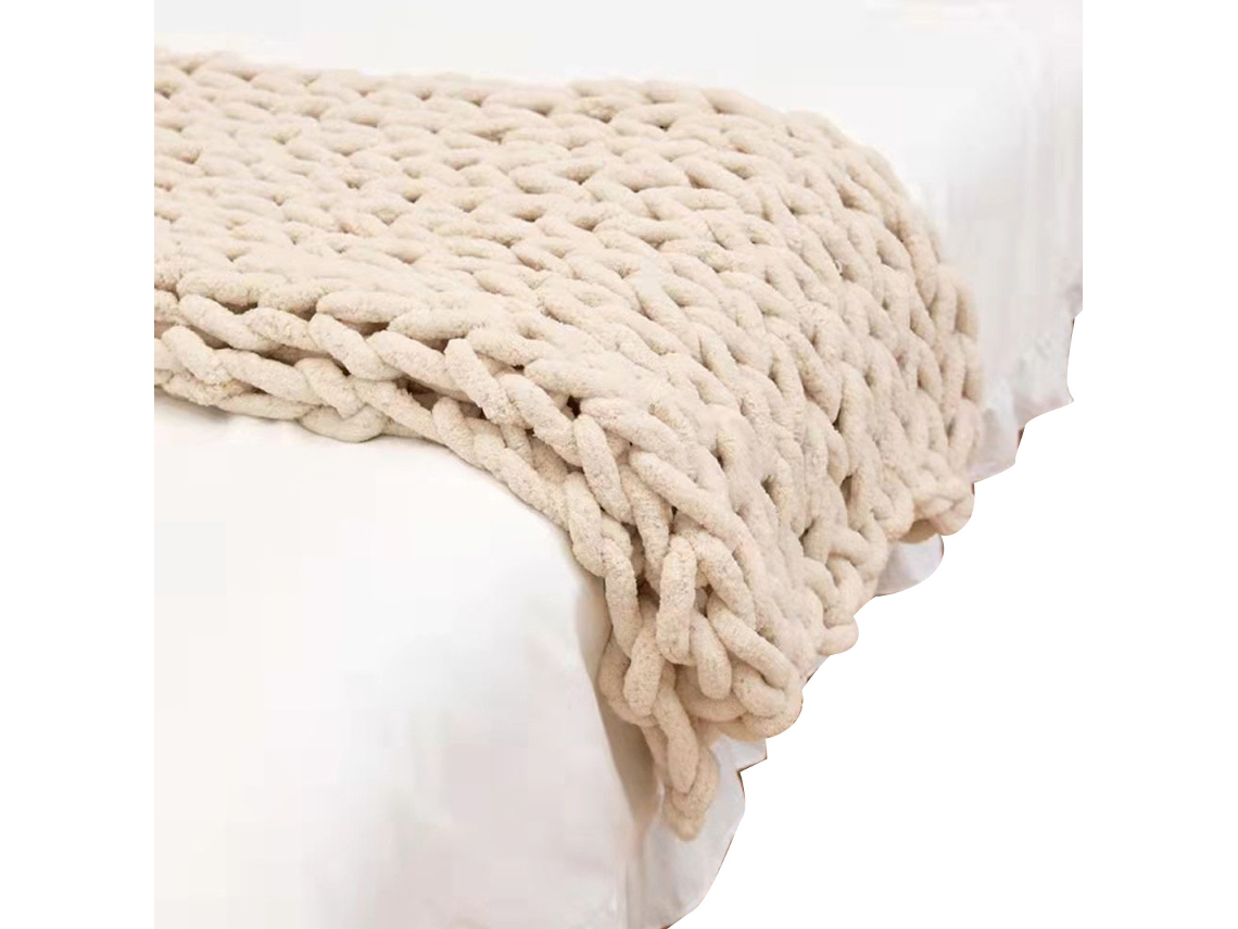 FNINIJEDE Manta De Malha Grossa Para Sofá, Design De Malha Grossa De Chenille, Macia E Aconchegante, Manta Grande De Malha À Mão, Manta Versátil Para Decoração