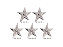 5 Juegos De Remaches De Estrella De 5 Puntas Plateados De 65x92 Mm Con Tornillos De Cruz De 4,5 Mm Para Cuero.